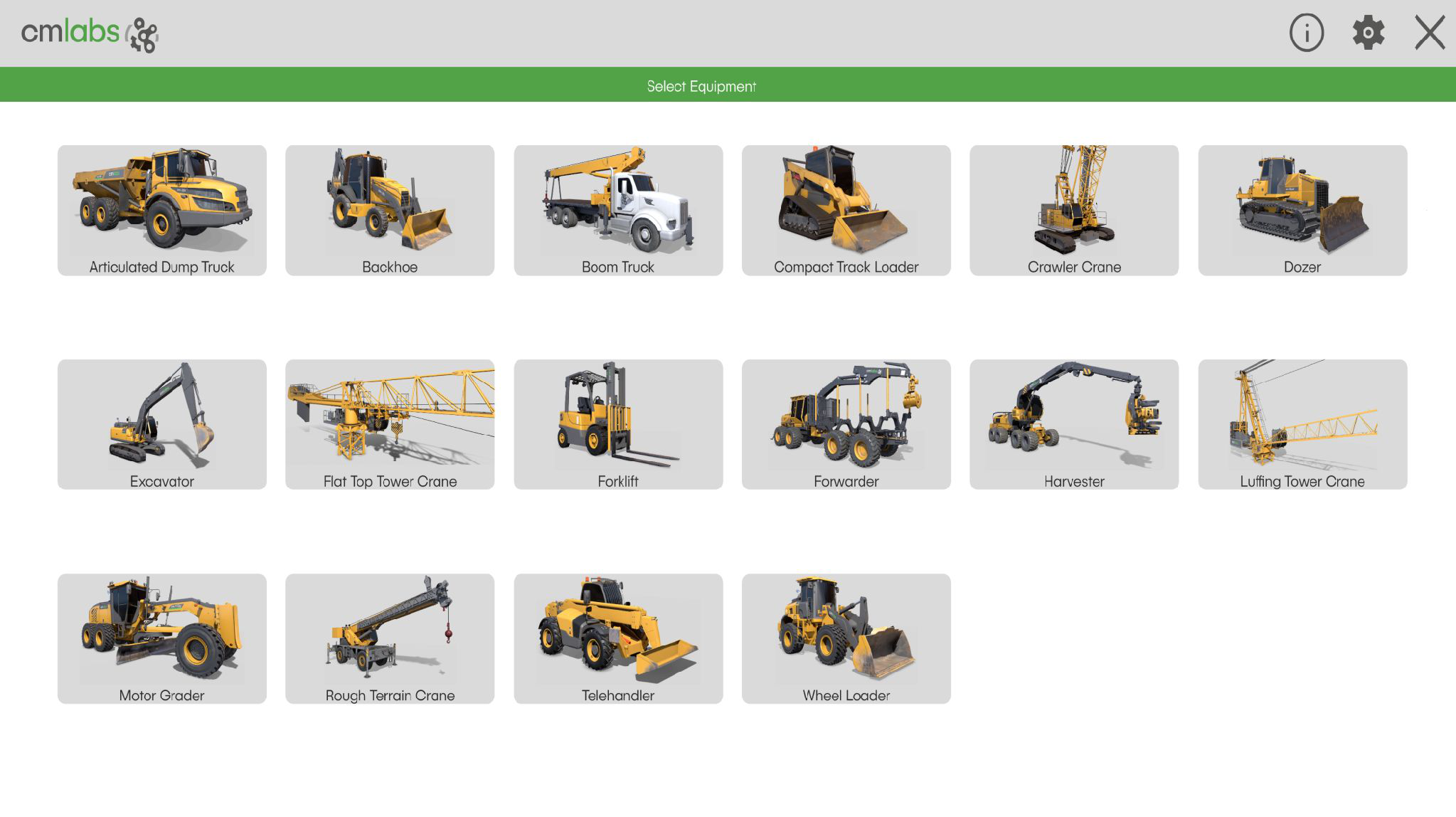 Equipment selection before redesign