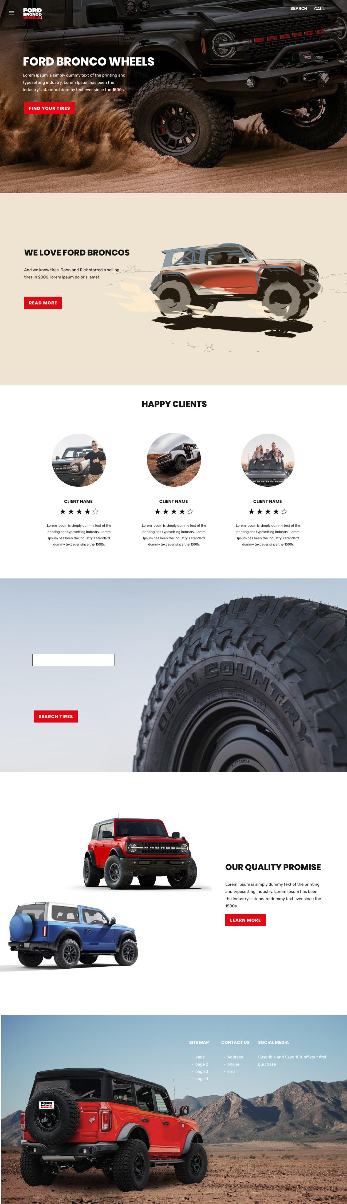 Ford Bronco Wheels interface design
