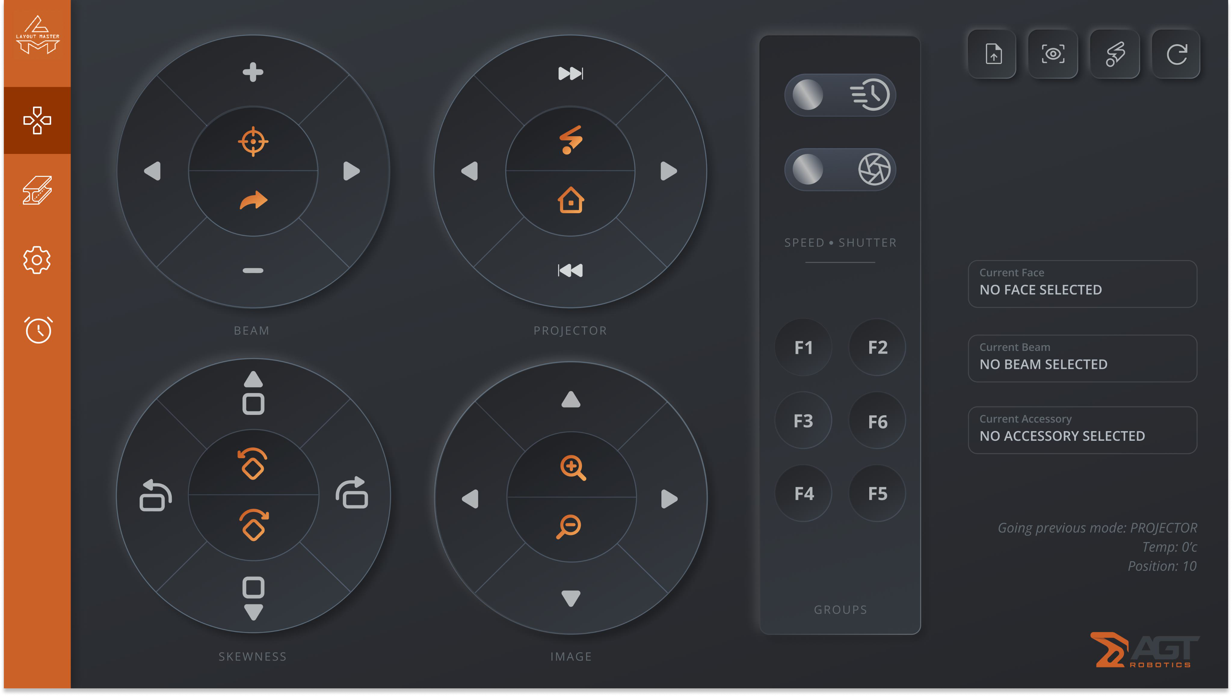 Redesigned Beam Master control panel